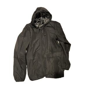 Black Hooded Rain/Windbreaker Water Proof Jacket